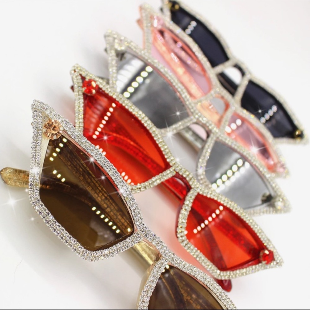 Cat eye rhinestone sunglasses